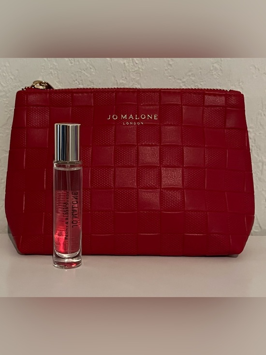 Jo Malone Handbags - NWOT Red Checker Pouch with peony 10ml